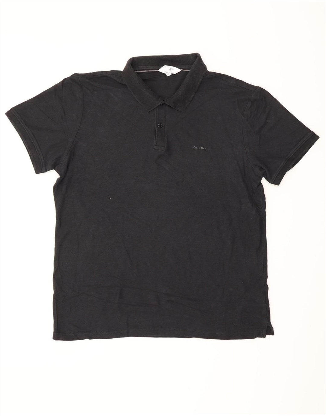 CALVIN KLEIN Polo ajustado para hombre, talla grande, algodón negro