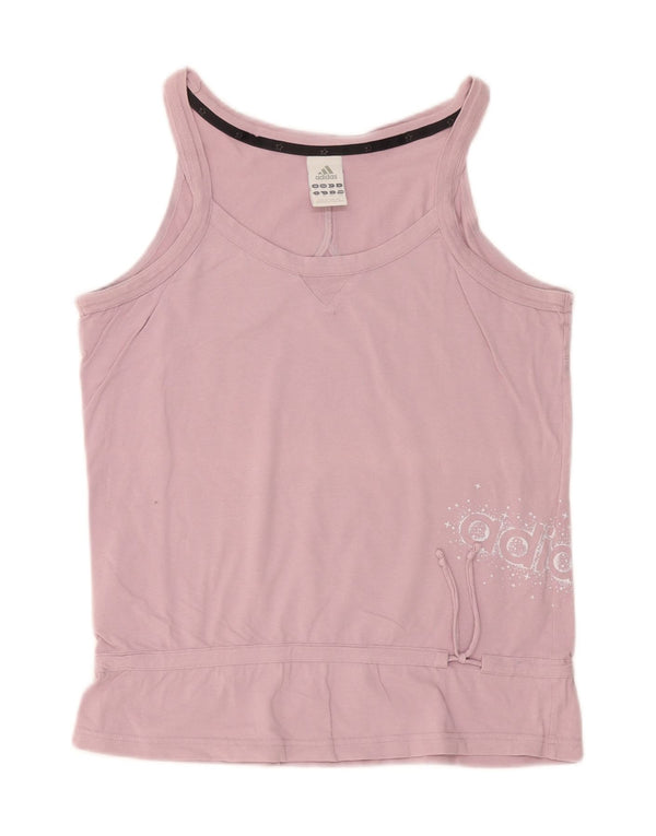 Adidas Mujer Gráfico Chaleco Top UK 18 XL Algodón Púrpura