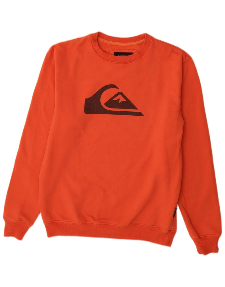 Quiksilver Mens Graphic Sudadera Jumper Small Naranja Poliéster