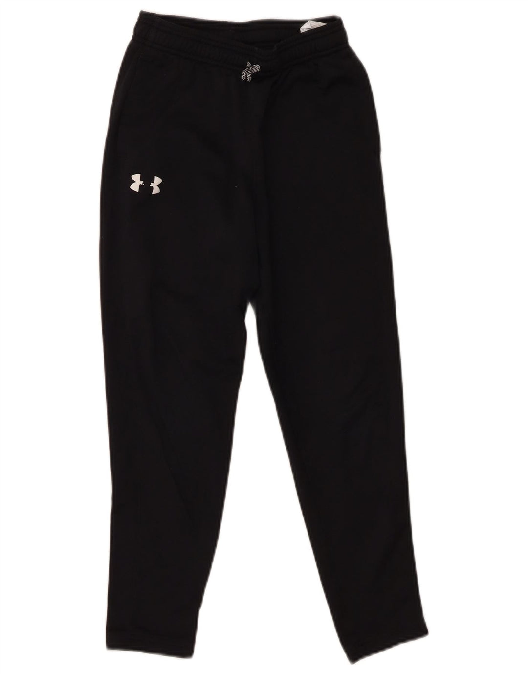 UNDER ARMOUR Boys Fitted Tracksuit Trousers 9-10 Years Medium Black