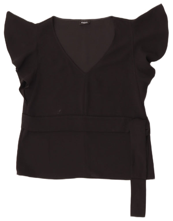 Marella Mujer EMME Blusa Top UK 44 Grande Poliéster Negro