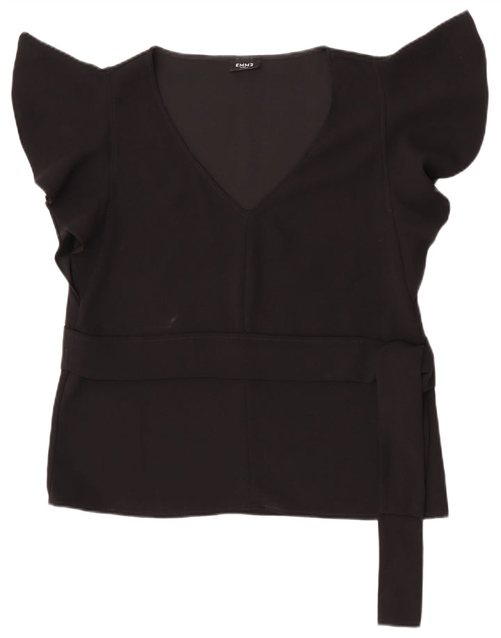 Marella Mujer EMME Blusa Top UK 44 Grande Poliéster Negro
