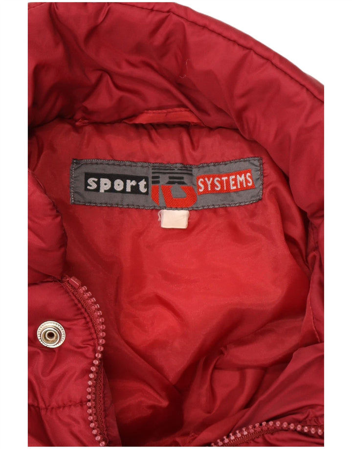 Vintage hombres chaqueta acolchada Reino Unido 42 XL rojo