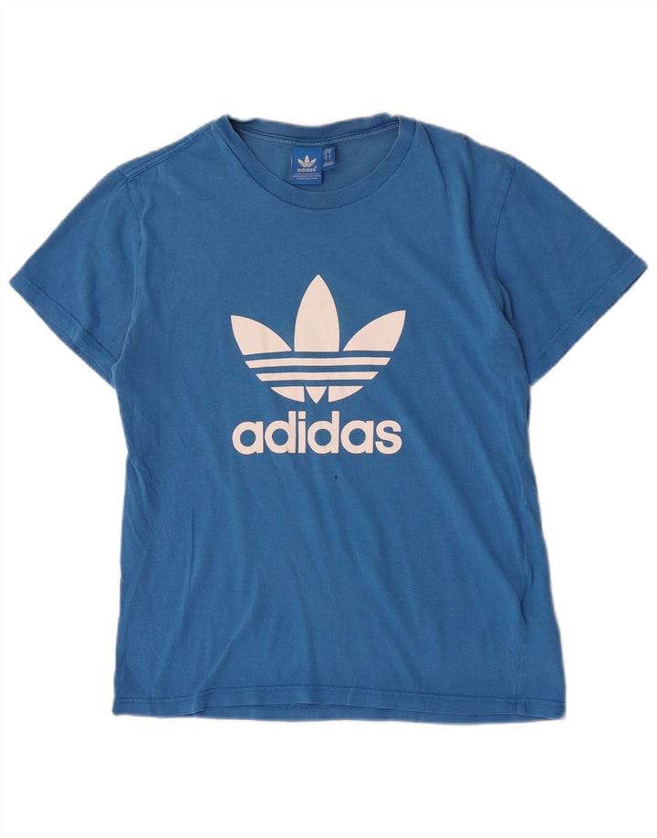Adidas - Camiseta gráfica para hombre, talla pequeña, algodón azul