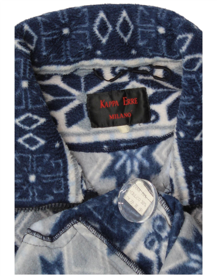 Kappa Chaqueta polar para hombre Reino Unido 40 Lana azul Fair Isle grande