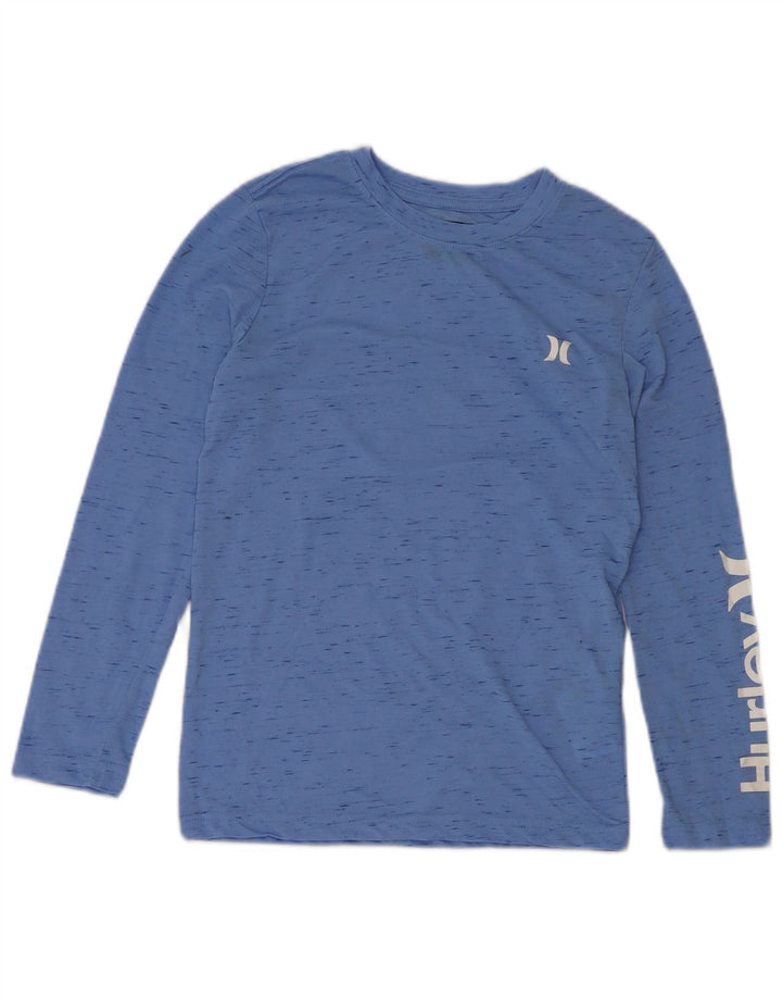 Hurley Boys Graphic Top manga larga 10-11 años medio azul moteado