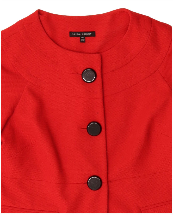 Laura Ashley Chaqueta Blazer de 3 Botones para Mujer UK 46 Grande Poliéster Rojo