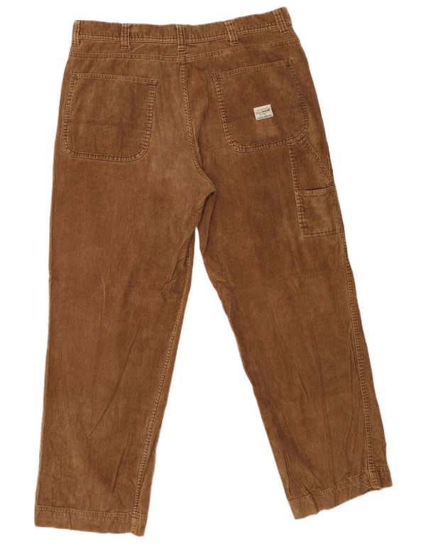 Eddie Bauer Mens Straight Corduroy Trousers W38 L30 Brown Cotton