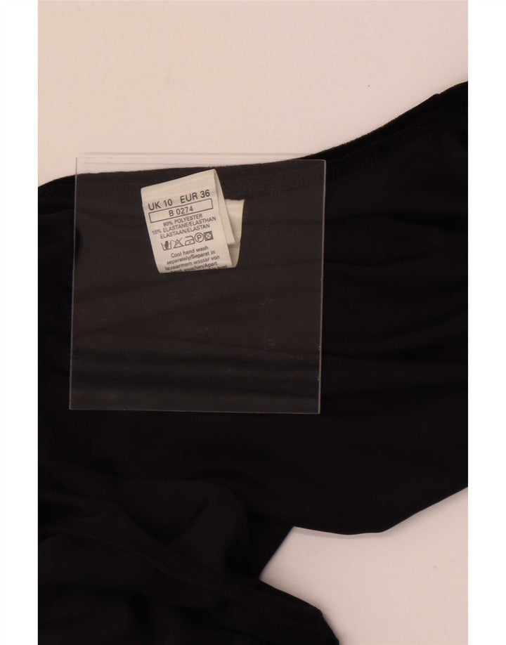 Vintage mujeres Velour Bolero Top Reino Unido 10 Pequeño Poliéster Negro
