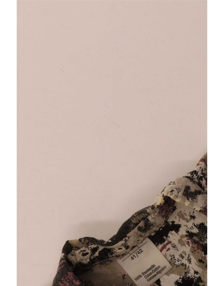 Vintage hombres patrón abstracto camisa tamaño 41/42 algodón multicolor grande