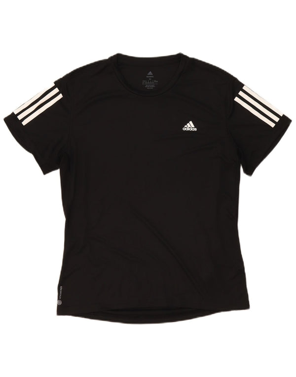 Adidas Mujer Aeroready Camiseta Top UK 12/14 Mediano Negro Poliéster