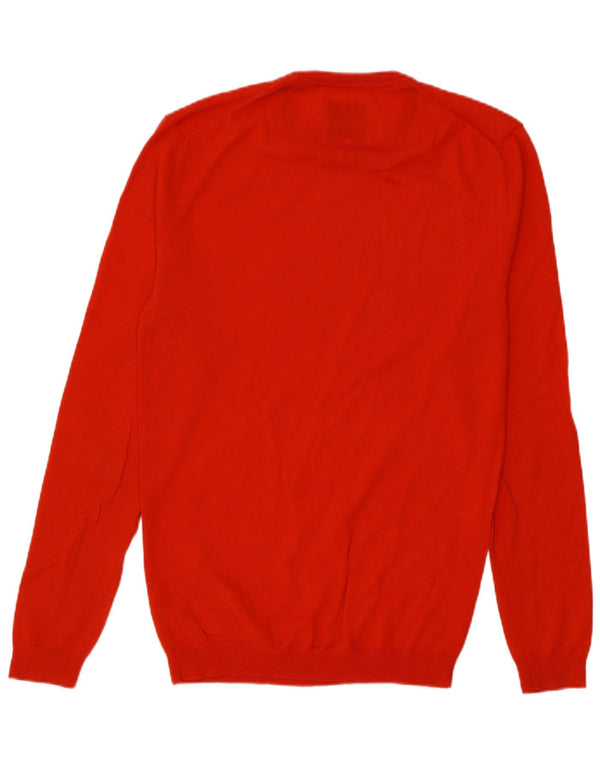 Jack Wills Jersey De Cuello Redondo Para Hombre Pequeño De Lana Merino Roja