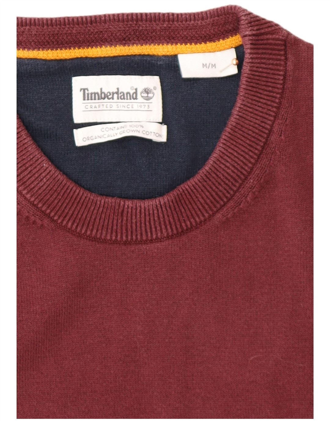 TIMBERLAND Jersey de cuello redondo para hombre de algodón burdeos medio