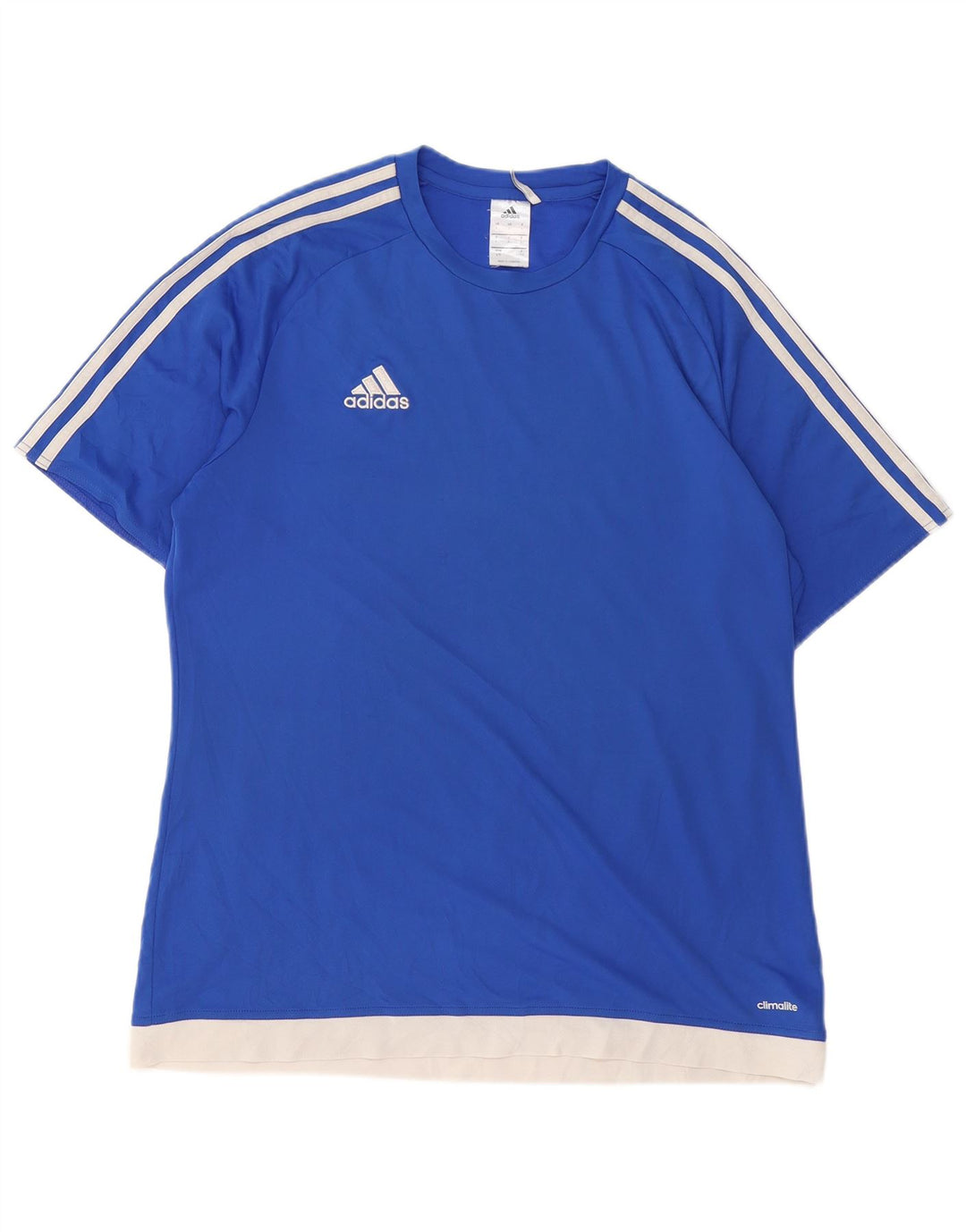 ADIDAS Camiseta Climalite para hombre Top grande azul color block poliéster