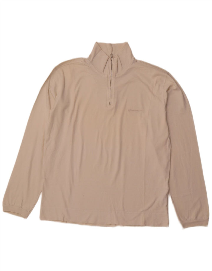 Champion Sudadera con cuello con cremallera para hombre Jumper XL Algodón blanco