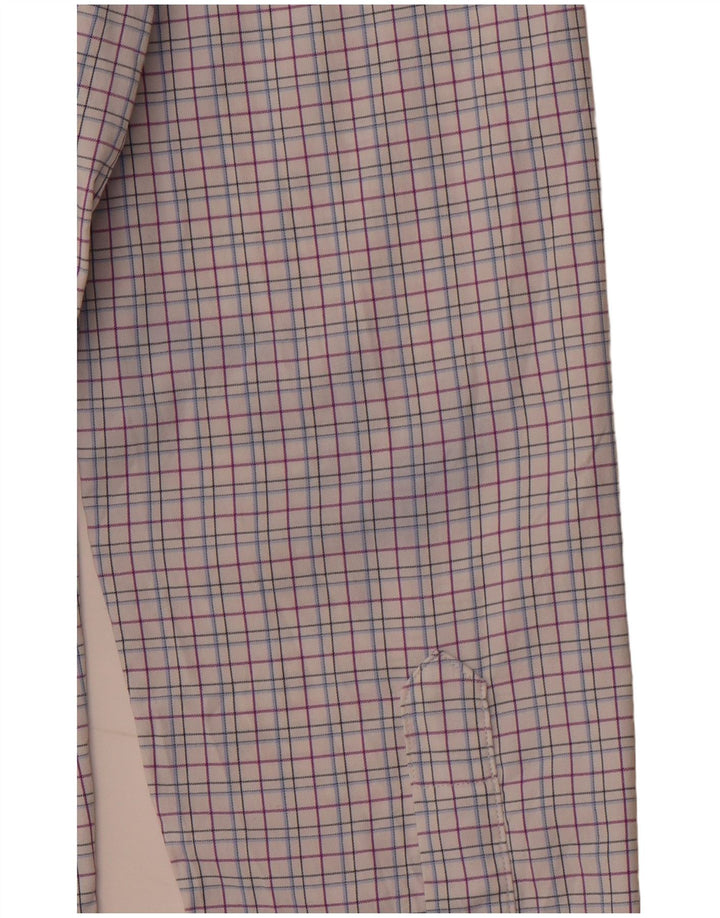 BONOBOS Camisa ajustada para hombre talla 15 1/2 nailon a cuadros rosa mediano