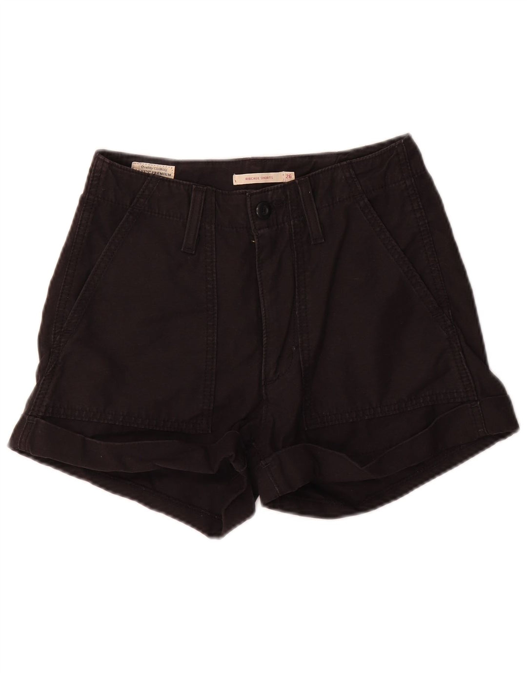 Levi's Mujer Ribcage Chino Shorts W26 Pequeño Algodón Negro