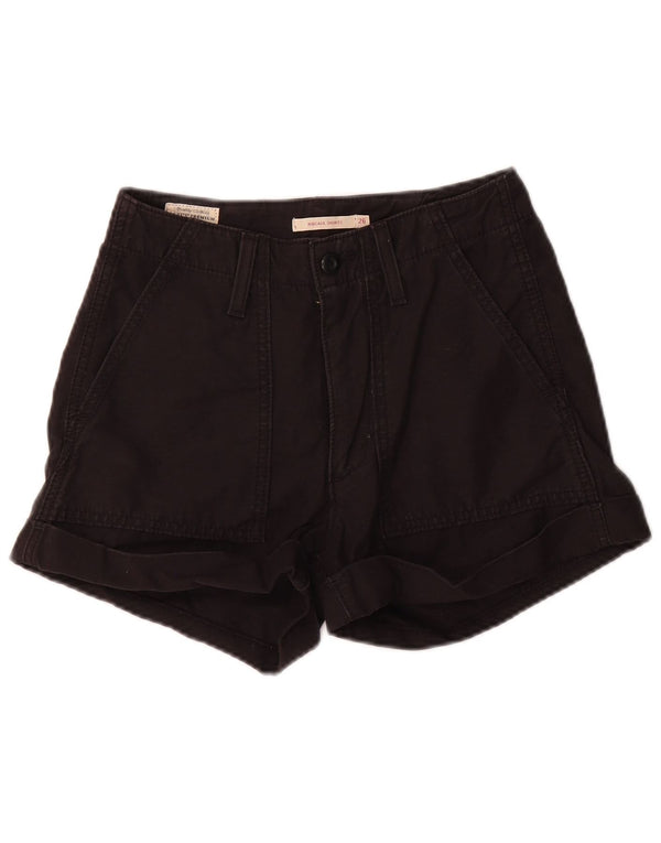Levi's Mujer Ribcage Chino Shorts W26 Pequeño Algodón Negro