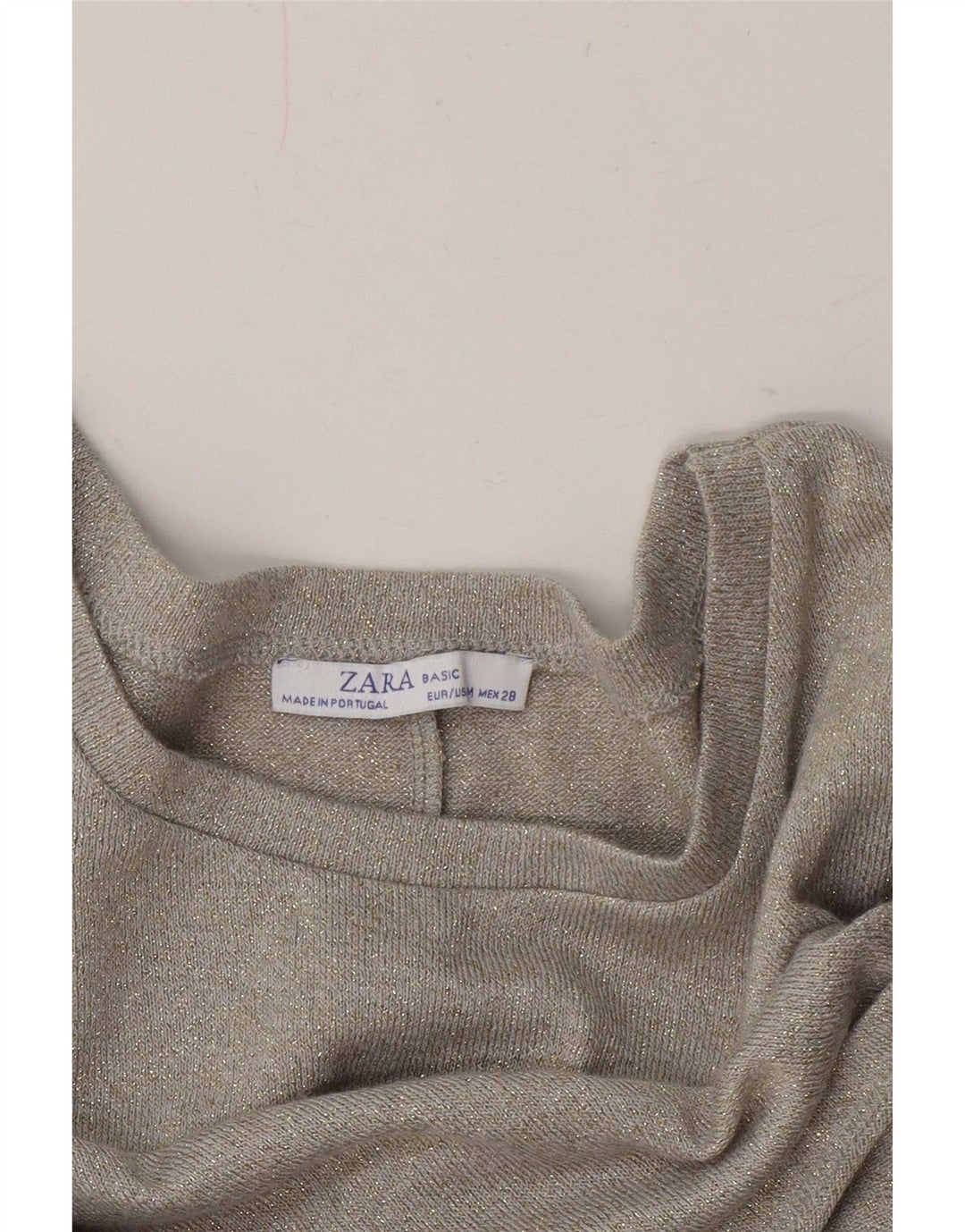 Zara Blusa Corta Extragrande para Mujer UK 44 Medio Beige Moteado