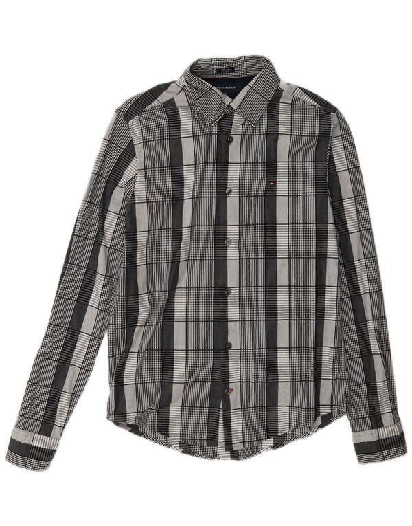 Tommy Hilfiger Camisa New York Fit para Hombre XS Algodón a Cuadros Gris