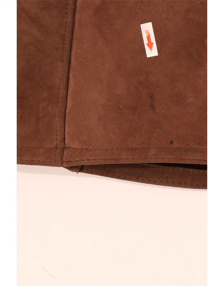 Vintage hombres shearling abrigo Reino Unido 40 marrón grande