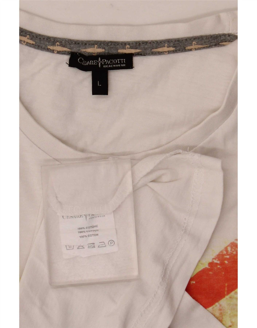 Cesare Paciotti Camiseta gráfica para hombre Top grande de algodón blanco