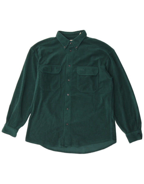 Fila Camisa De Lana Para Hombre Grande Poliéster Verde