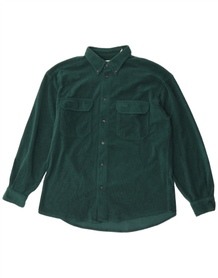 Fila Camisa De Lana Para Hombre Grande Poliéster Verde