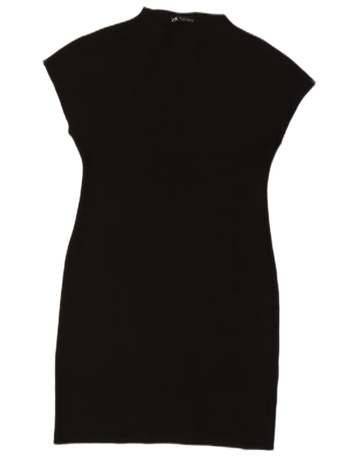 Zara Mujer Vestido Tubo Reino Unido 44 Grande Negro