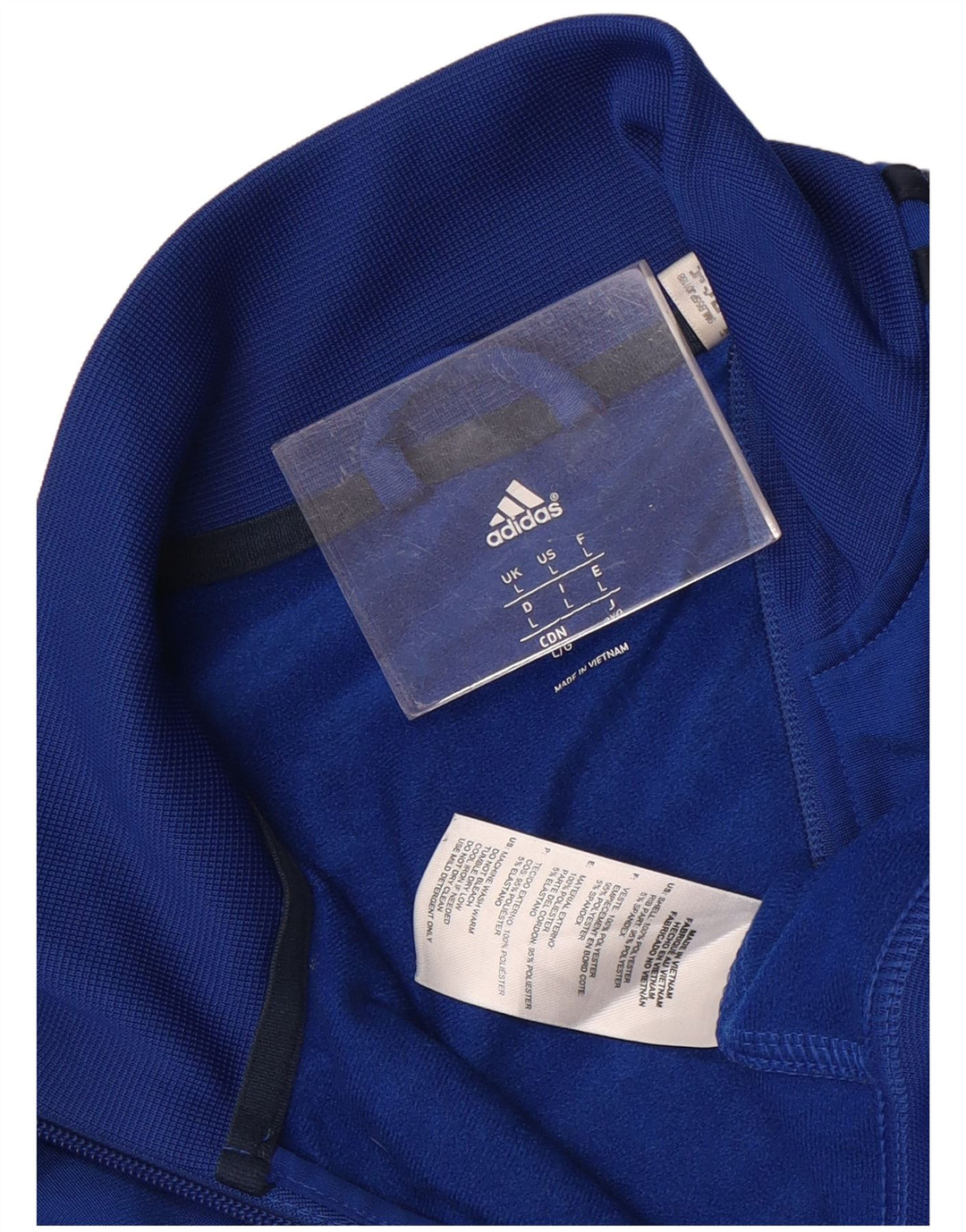 Adidas Hombre Chándal Top Chaqueta Grande Azul Poliéster