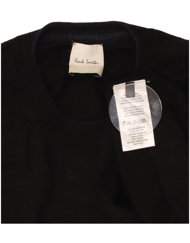 Paul Smith - Jersey de cuello redondo para hombre, talla grande, lana negra