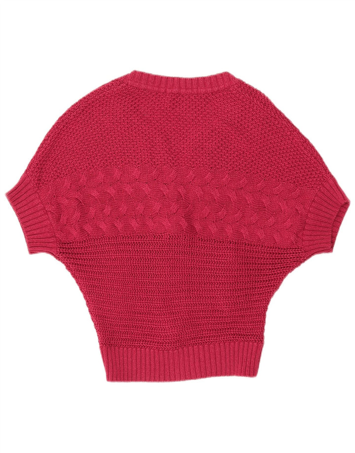 Vintage mujeres Batwing Cardigan suéter Reino Unido 14 rosa grande