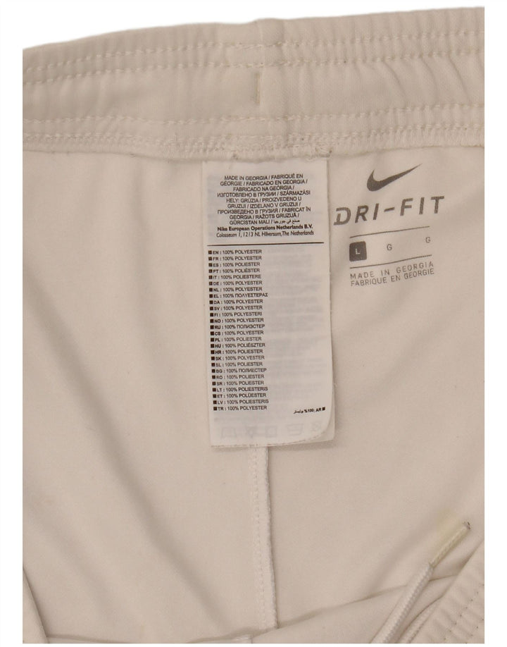 Nike - Pantalones cortos deportivos Dri Fit para hombre, poliéster blanco grande