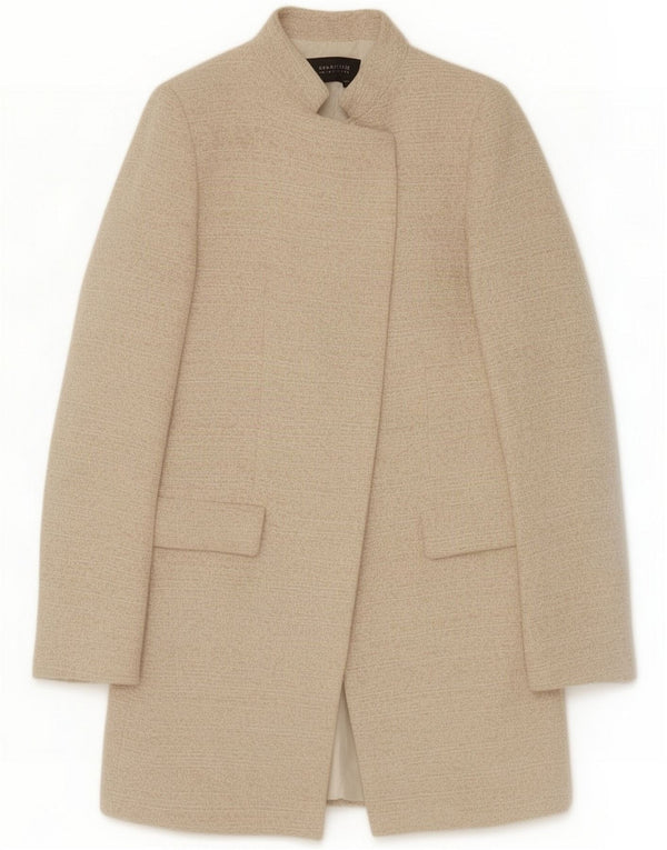 Abrigo Zara Mujer UK 42 Algodón moteado beige medio