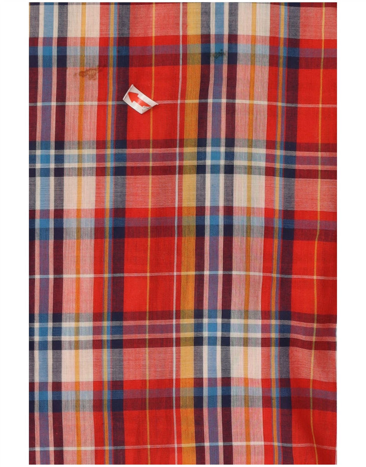 Camisa Niña Vintage 11-12 Años Cuadros Rojo Poliester