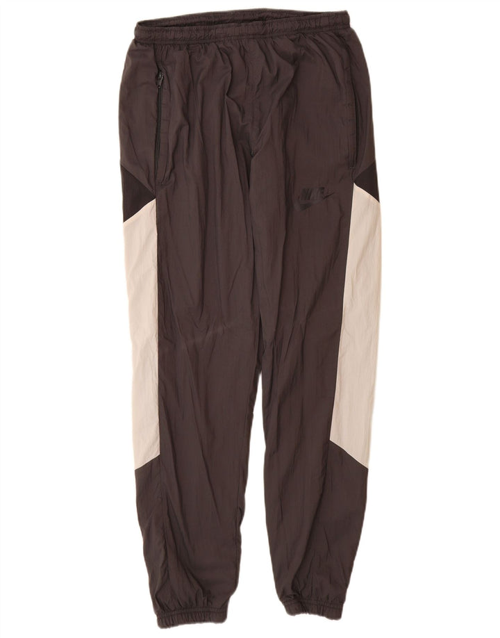 Nike Pantalones de chándal para hombre Joggers Small de nailon color block negro