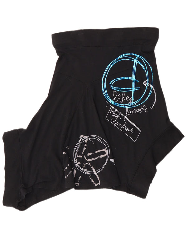 Falda Desigual Mujer Gráfica Asimétrica XS W27 Black Cotton Festival