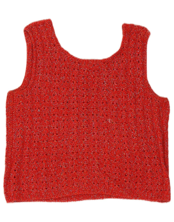 Valentino Blusa de punto corta para mujer UK 42 Rojo medio