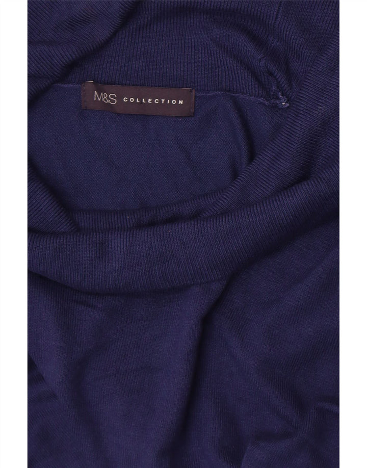 Marks & Spencer Suéter con cuello vuelto para mujer UK 10 Small Azul marino