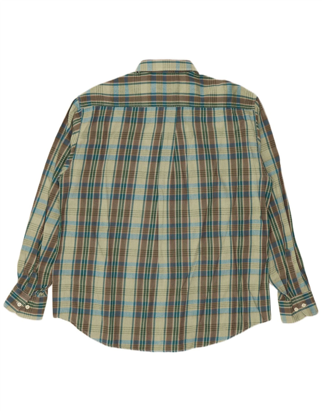 Camisa de franela vintage para hombre de algodón a cuadros multicolor grande