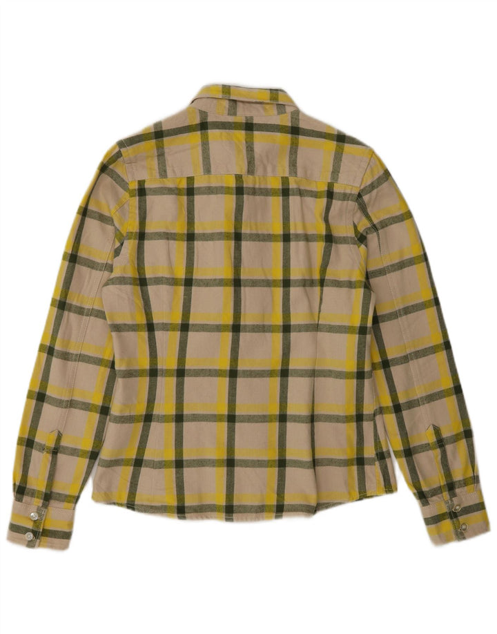 Wezc Camisa de franela para mujer UK 10 Small Multicolor Check Cotton