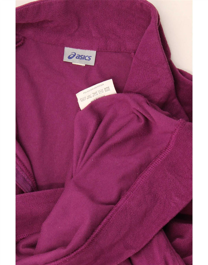 Asics - Jersey de forro polar con cremallera para mujer, talla 40, poliéster morado grande