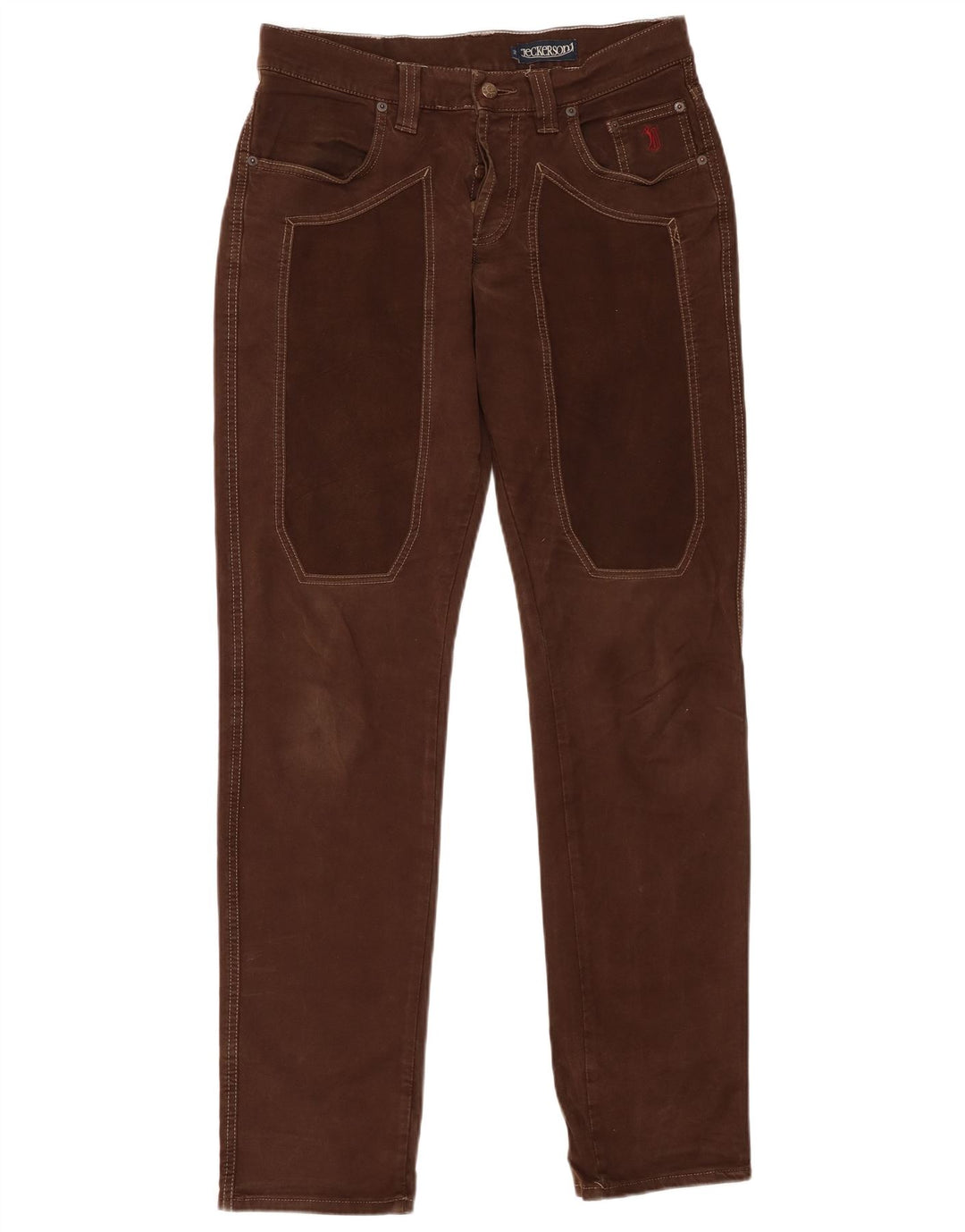 JECKERSON Pantalones casuales delgados para hombre W32 L34 Algodón marrón