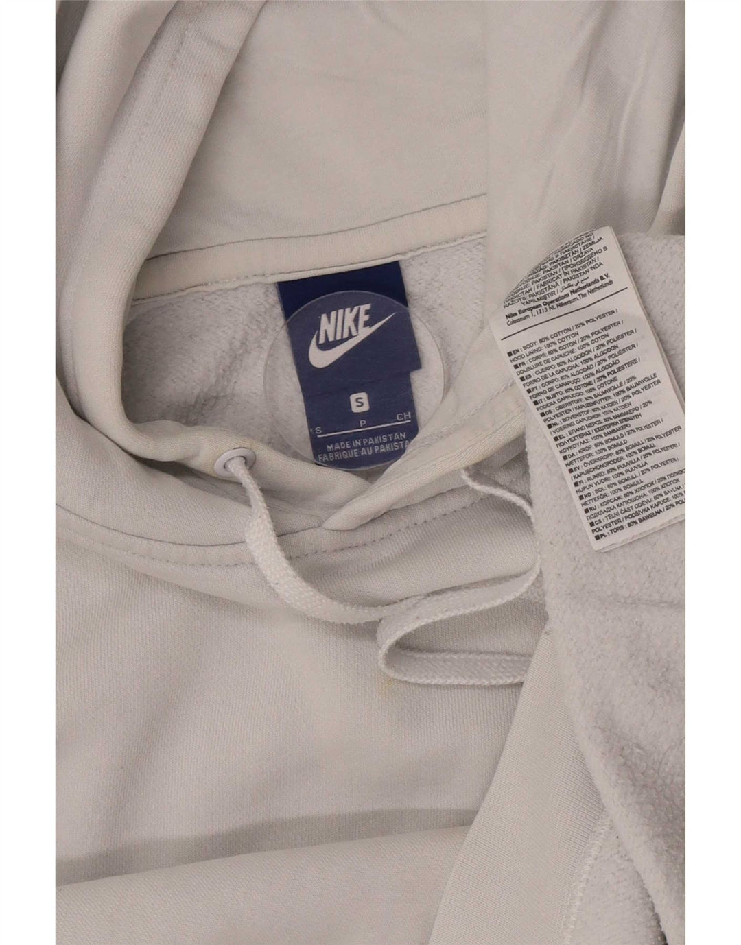 Nike - Sudadera con capucha para hombre, talla pequeña, algodón blanco