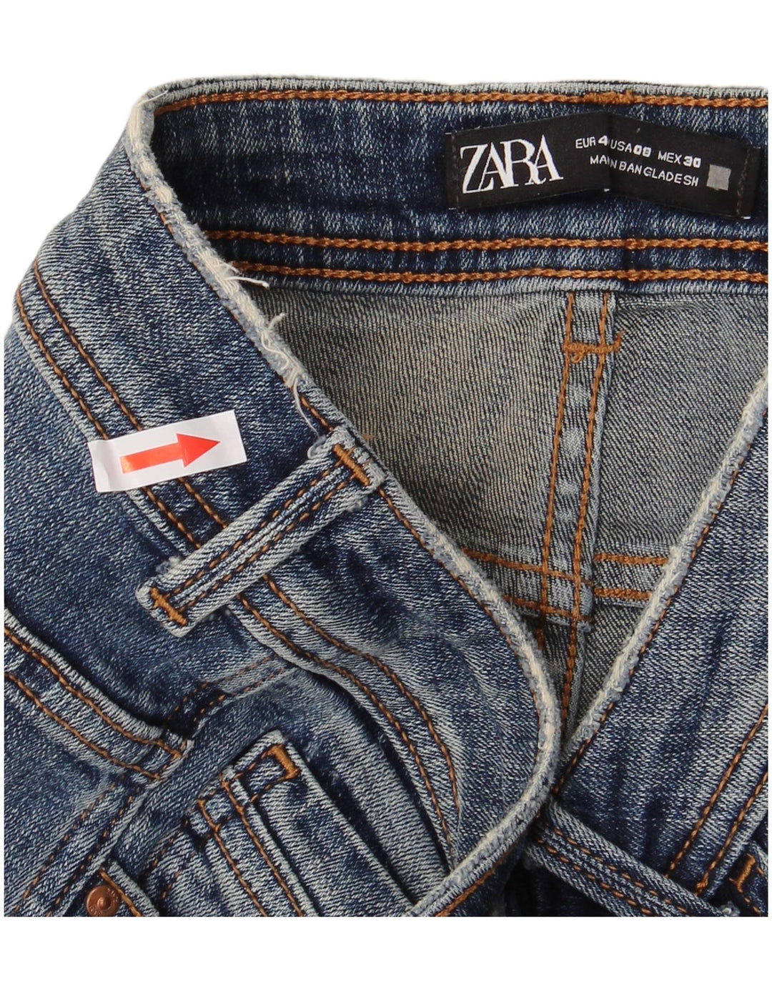 Zara Jeans Ajustados Desgastados para Mujer EU 40 Medium W30 L28 Azul