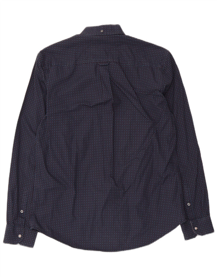 Camisa Ben Sherman para hombre de algodón con lunares azul marino mediano