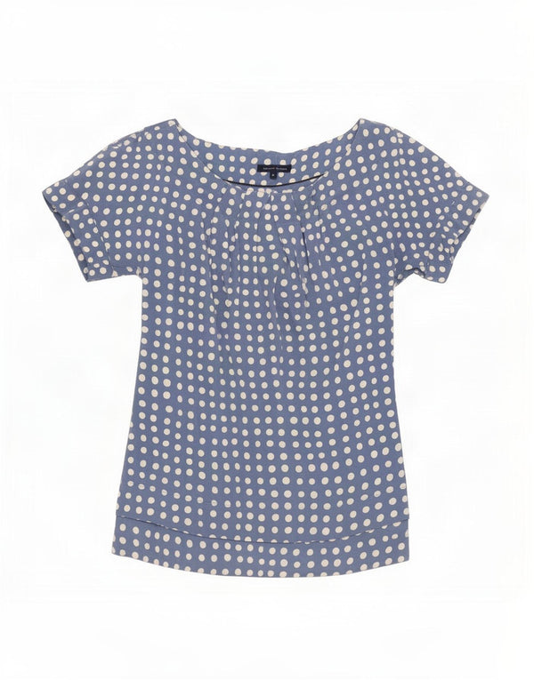 Tommy Hilfiger Blusa para mujer Top US 8 Seda de lunares azul medio