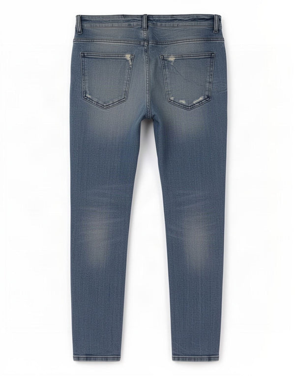 Zara Jeans ajustados desgastados para hombre EU 44 Large W34 L28 Azul