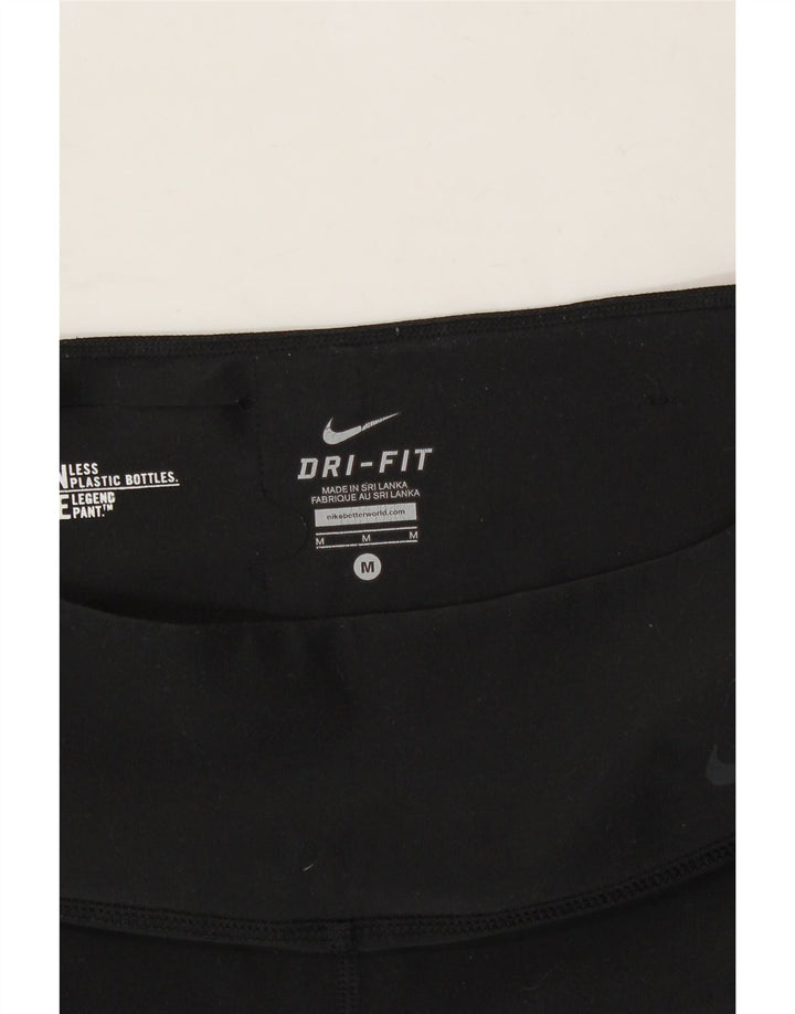 NIKE Womens Dri Fit Capri Leggings UK 12 Medium Black Vintage Nike and Second-Hand Nike from Messina Hembry 