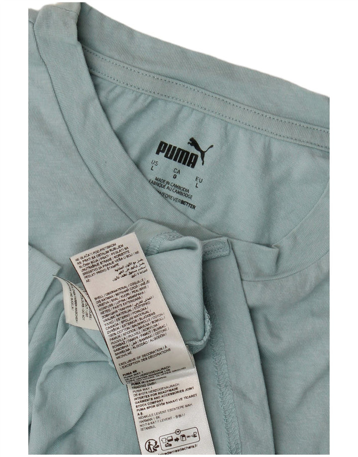 Puma Camiseta gráfica para hombre Top grande de algodón turquesa